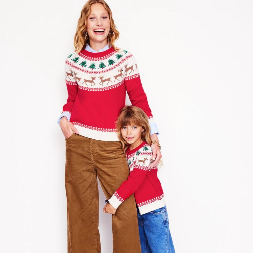 NWOT Boden Edie Holiday Fair Isle Crewneck Sweater - Picture 3 of 11
